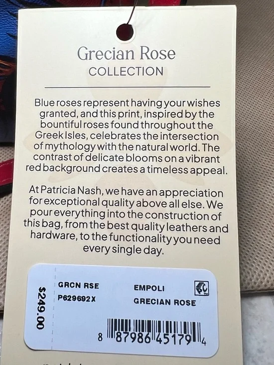 NWT Patricia Nash Leather Empoli Satchel- Grecian Rose - Picture 7 of 7